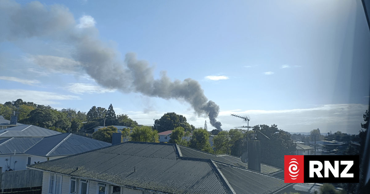 Large fire at West Auckland boat building facility