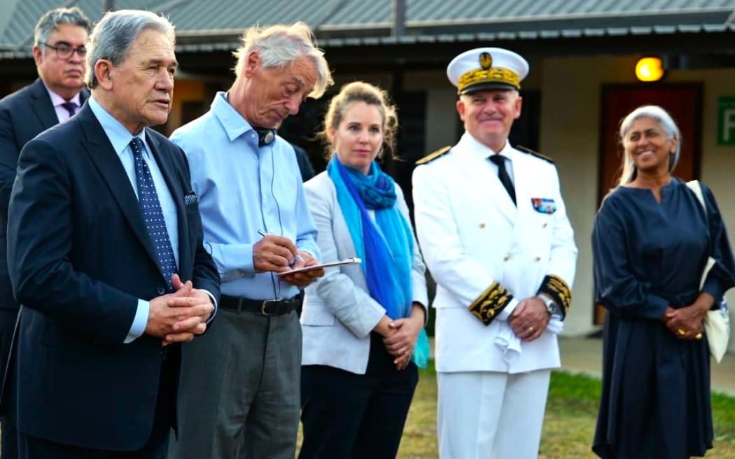 Winston Peters in New Caledonia - 3-5 December 2024 - with French High Commissioner Louis le Franc and French Ambassador for the Pacific Véronique Roger-Lacan - PHOTO Haut-Commissariat de la République