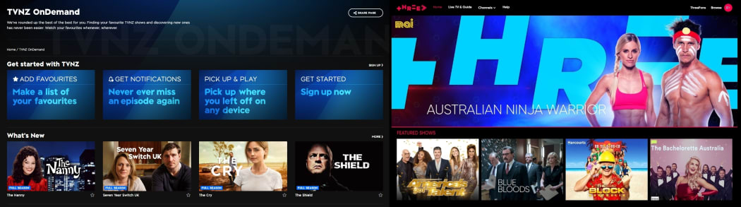 TVNZ online and Three Now