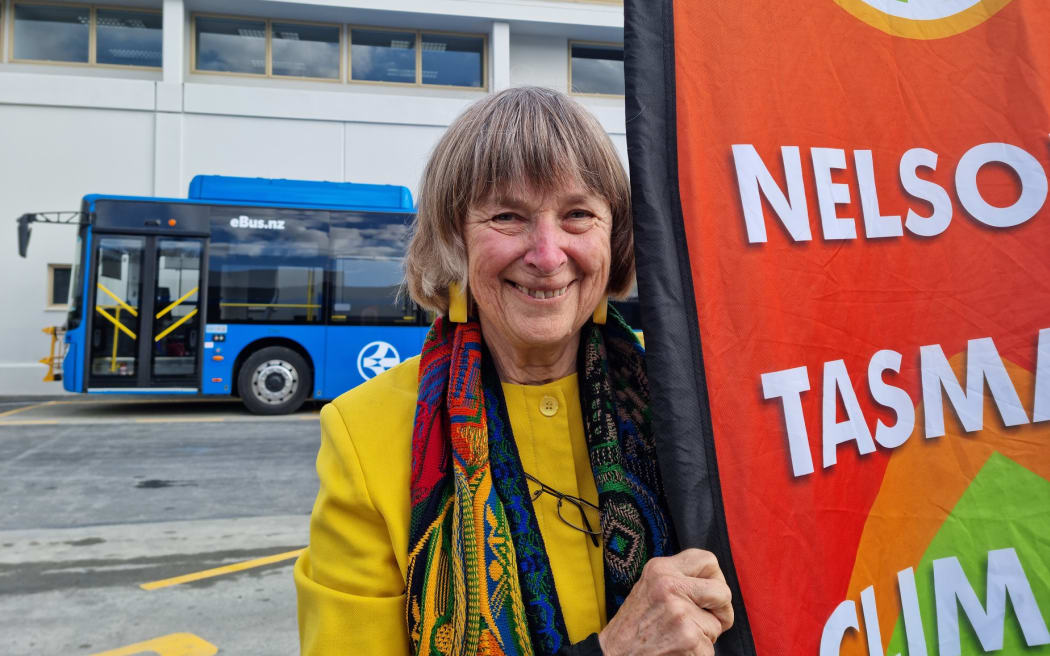 Nelson Tasman Climate Forum co-chair Joanna Santa Barbara took the first bus out of Motueka just before 7am.