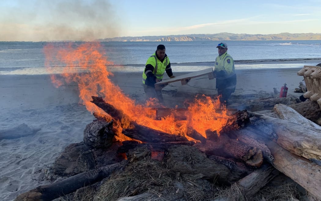 Bonfire in Gisborne to mark start of Tuia 250