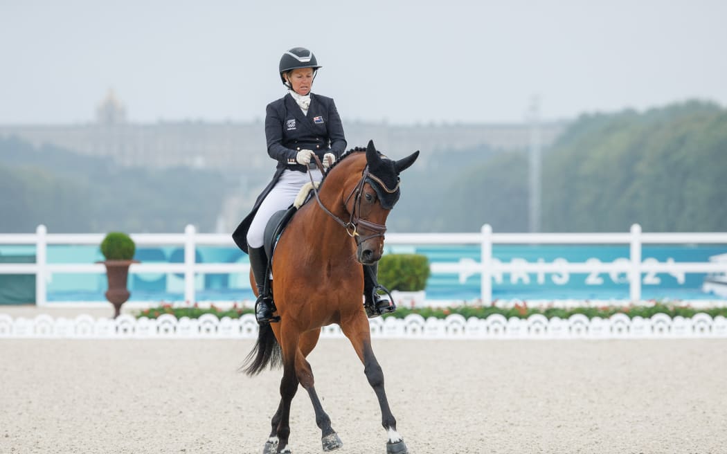 NZL-Jonelle Price competing at the Paris Olympics.