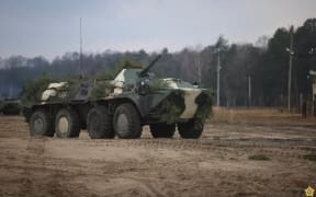 The Russian and Belarusian armed forces take part in Allied Determination-2022 military drill in Belarus on February 10, 2022.