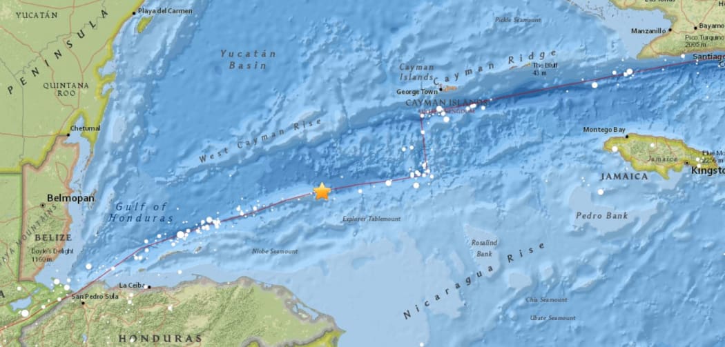 The earthquake struck off the coast of Honduras in Central America.