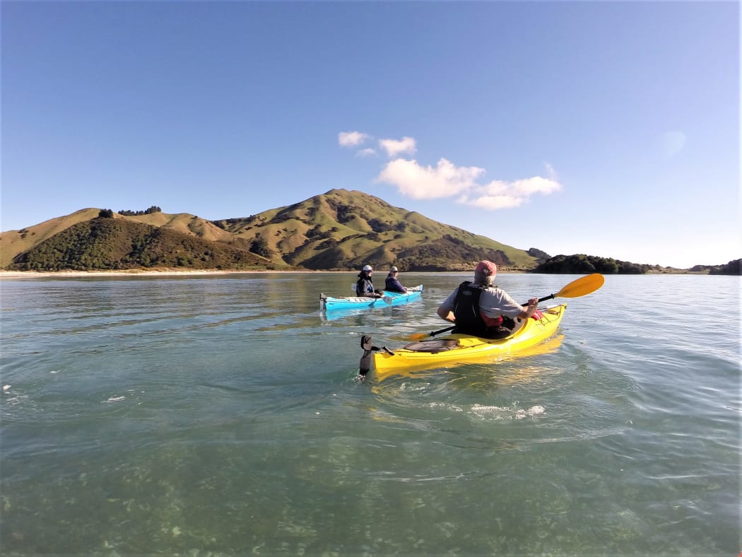 Kayaking around Pepin Island.