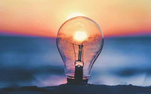 lightbulb and sunset