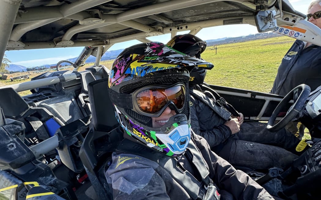 Lilia Alexander experienced the high-speed UTV action at Dirt Bandits in Methven during her stay in the district