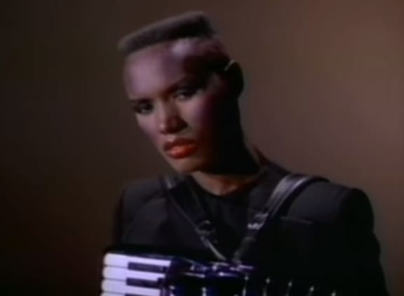 Grace Jones in the video clip for 'Libertango'
