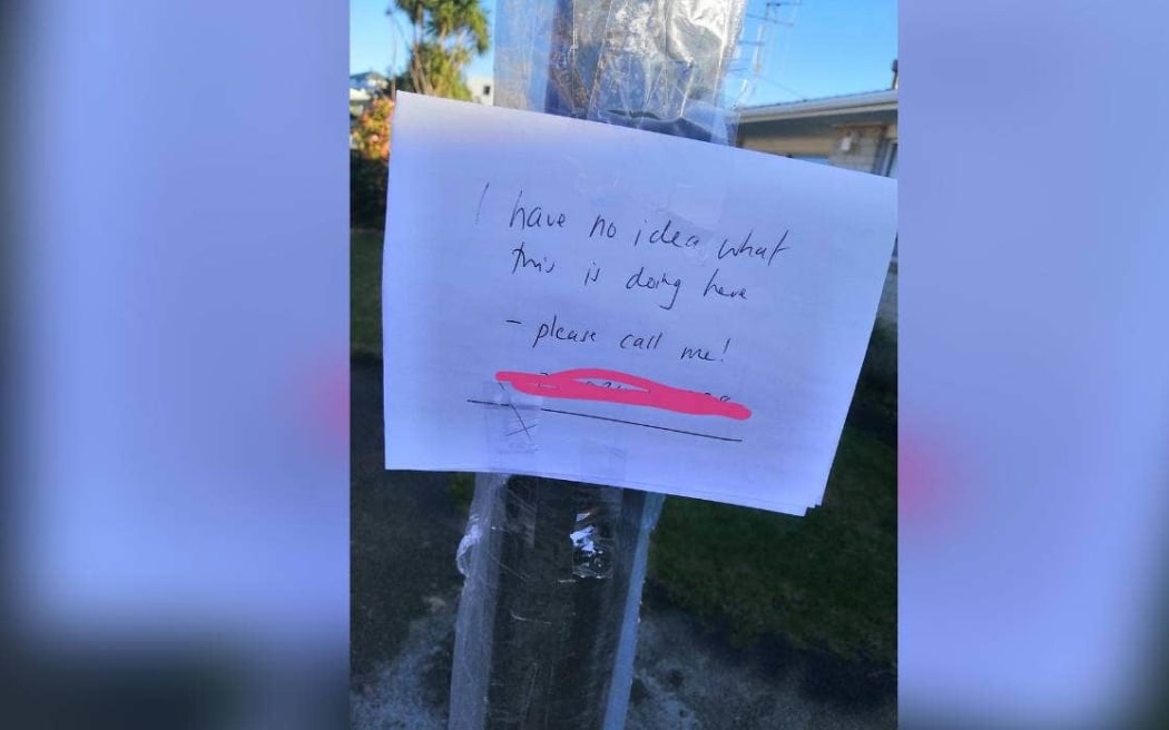 Tauranga teacher Sophie Hucker came home to find someone had cemented a pole into her driveway