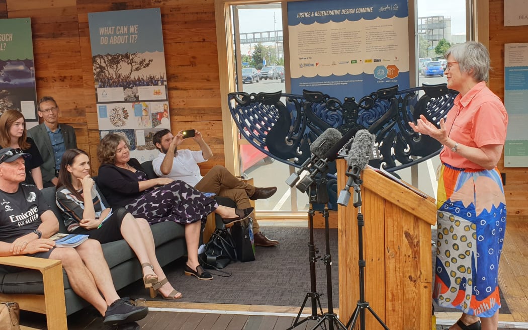 Eugenie Sage speaks at the launch of a new report on New Zealand's use of plastic
