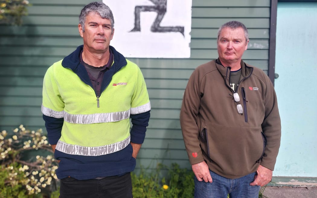 Hawke’s Bay Pistol Club secretary Ash Hampton, left, and president Lance Bower say they will be gutted if they have to disband the club.