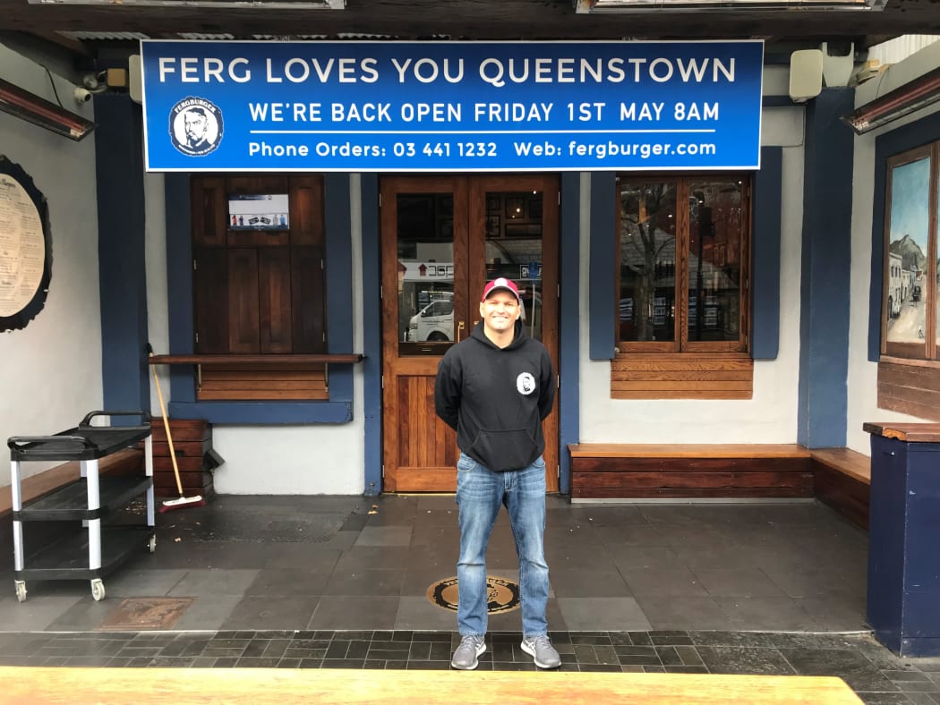 Fergburger group general manager Stephen Bradley outside its Shotover Street store in Queenstown.