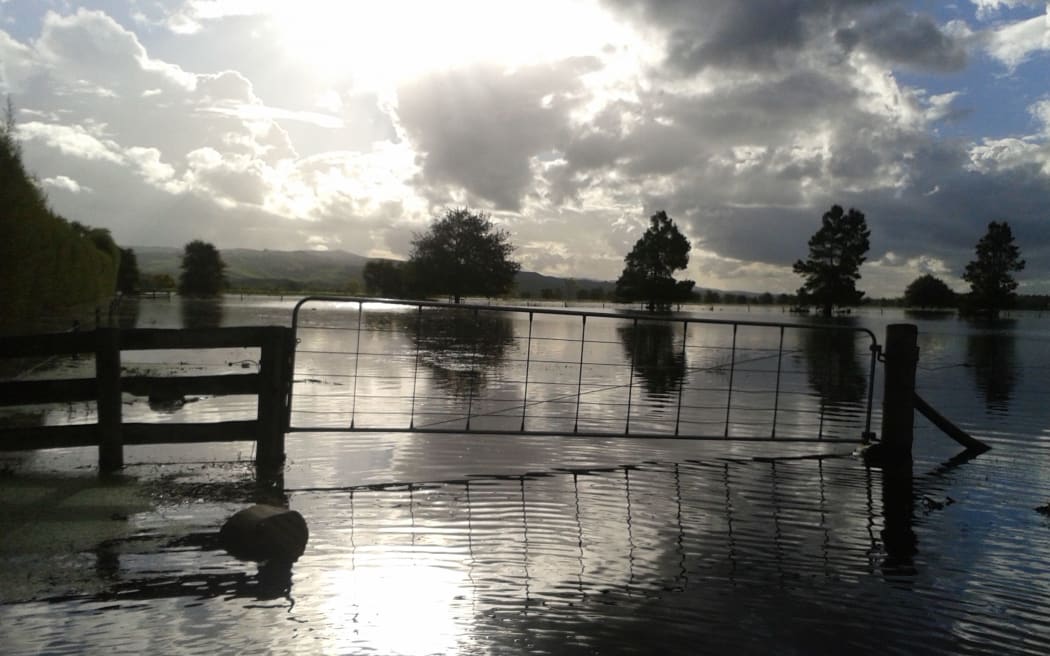 Stuart Clarke's farm underwater.