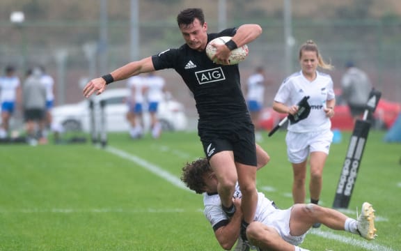 Leroy Carter during Rugby 7's Olympic preparation tournament in 2021.