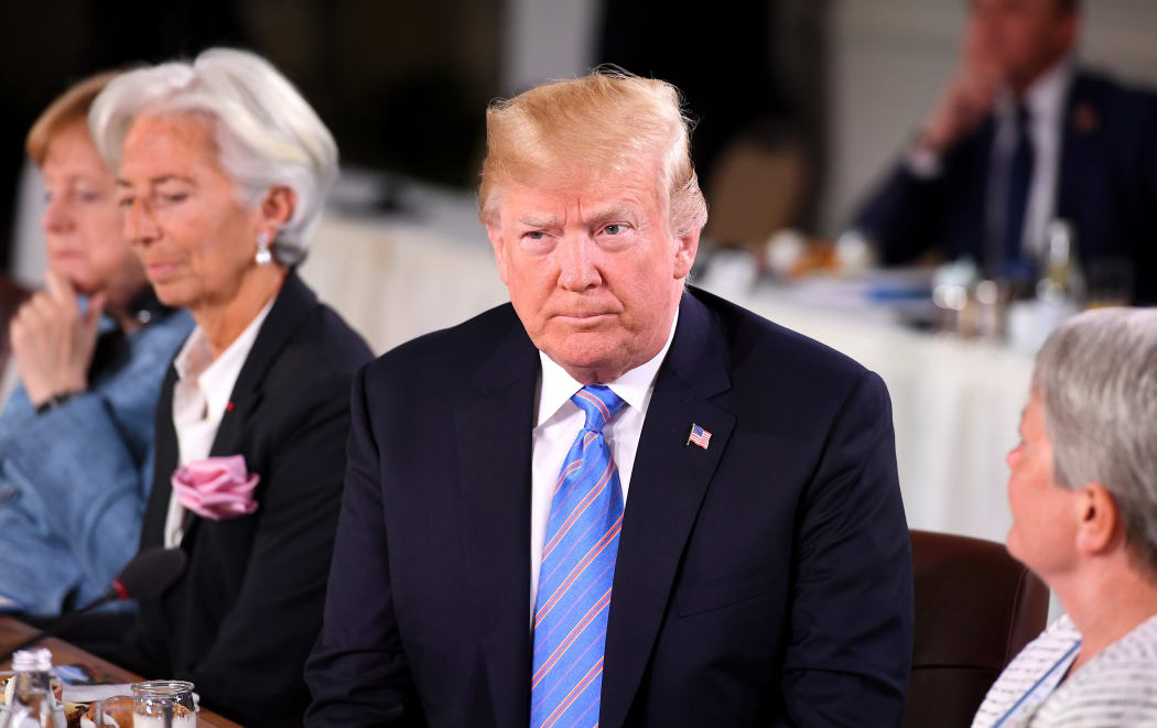 QUEBEC CITY, QC - JUNE 09: (L-R) German Chancellor Angela Merkel, Christine Lagarde, US President Donald Trump and Christine Whitecross during the Gender Equality Advisory Council working breakfast on the second day of the G7 Summit on June 9, 2018 in Quebec City, Canada.