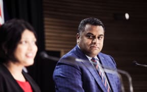 Kris Faafoi looking at Priyanca Radhakrishnan