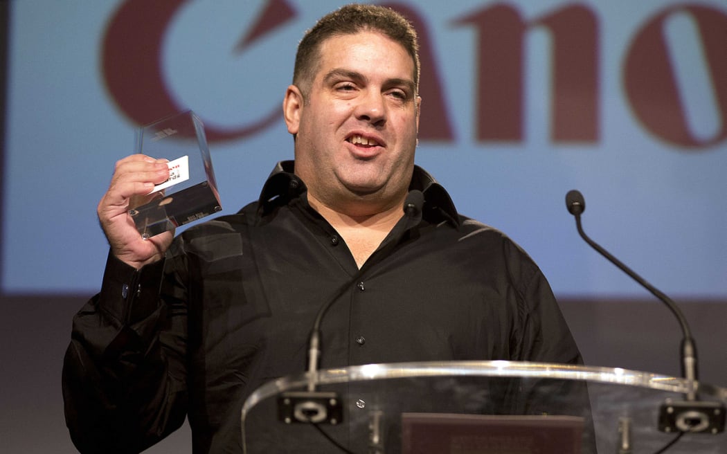 Canon Media Awards. Cameron Slater aka Whale oil accepts the award for best blog at Canon Media Awards.