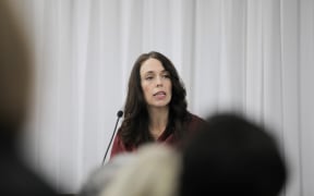 Jacinda Ardern talks to business leaders in Auckland.