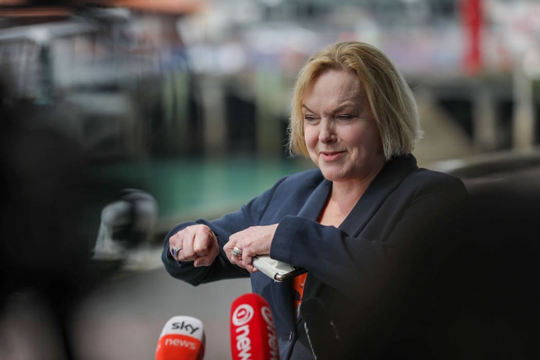 National Party leader Judith Collins holds a media conference at Stonewood Homes on 15 October, 2020.