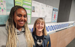 Wellington East Girls College student Semhar Girmay and principal Gael Ashworth.