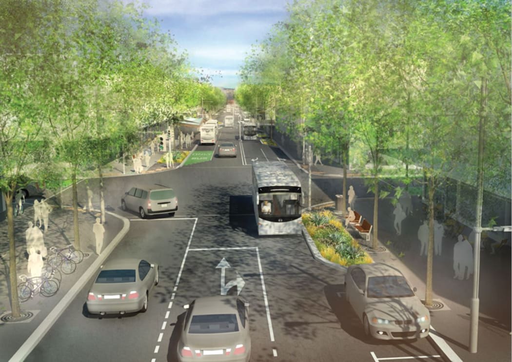 An artist's impression of the widened Manchester Street.