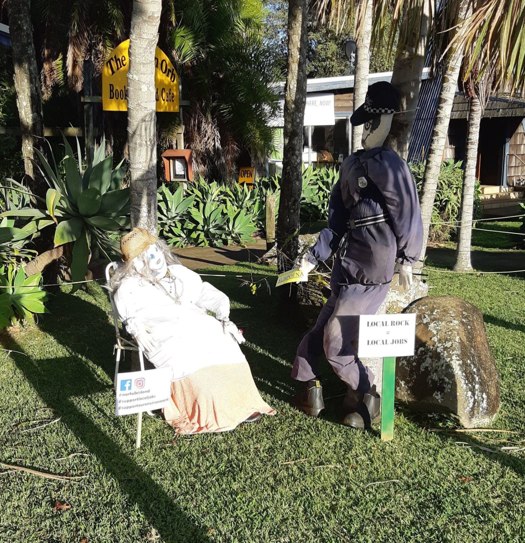 Norfolk Island's protesting mannequins