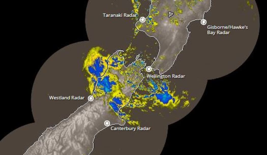 Rain is falling mostly in the upper South Island.