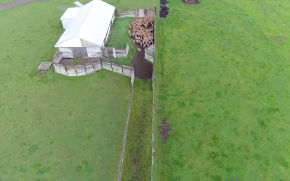 Farmer uses drone to herd deer.