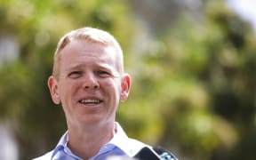 Chris Hipkins speaks to media after being confirmed the sole contender for the Labour Party leadership.