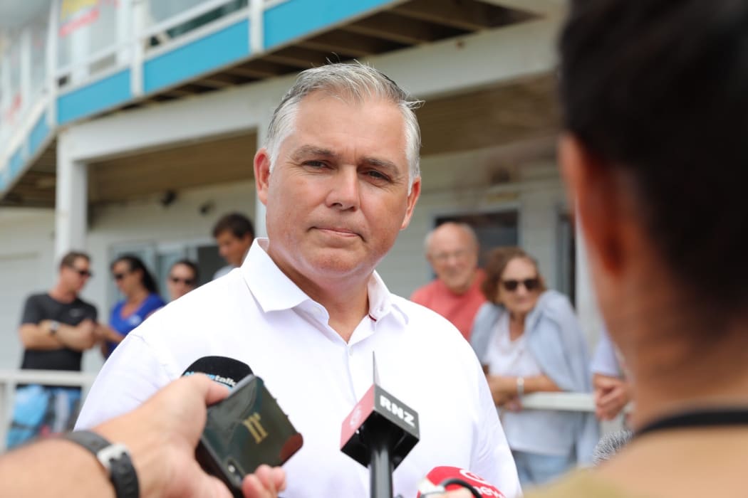 Rodney MP Mark Mitchell makes his announcement that he is running for the role of leader of the National party.