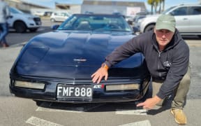 New Plymouth District Council's Murray Chong with his car, which he says cannot handle cycle lanes.