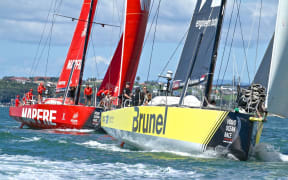 Peter Burling (Brunel) and Blair Tuke (MAPFRE) competing in Volvo Ocean Race