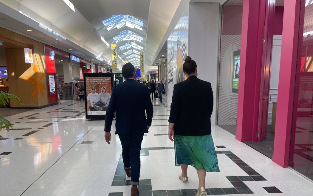 Labour's Carmel Sepuloni on the campaign trail at The Palms mall in Christchurch.