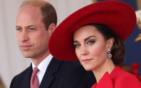 Britain's Prince William, Prince of Wales and his wife Britain's Catherine, Princess of Wales attend a Ceremonial Welcome for South Korea's President, on Horse Guards Parade in central London on November 21, 2023, on the first day of a three-day state visit to the UK. South Korean President Yoon Suk Yeol and First Lady Kim Keon Hee began a three-day trip to the UK on Tuesday, with King Charles III's hosting his first state visitors since his coronation. (Photo by Chris Jackson / POOL / AFP)
