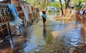The second day of high tide flooding in the Marshall Islands hit low-sections of Majuro Atoll Sunday afternoon, flooding properties but causing little damage.
