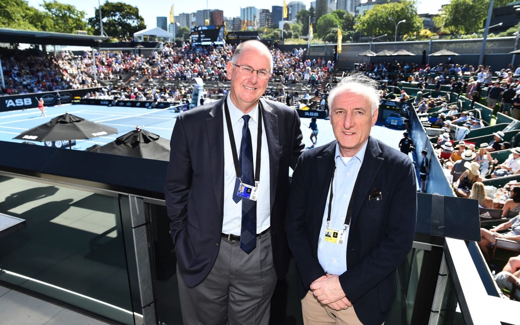 WTA CEO Steve Simon and WTA Tournament Class Director Peter Michael in Auckland in 2017.