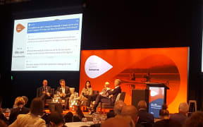 The panel at the annual Tourism Summit Aotearoa in Wellington this morning.