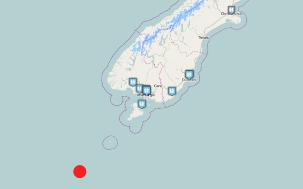Map showing location of quake and of where the quake was felt.