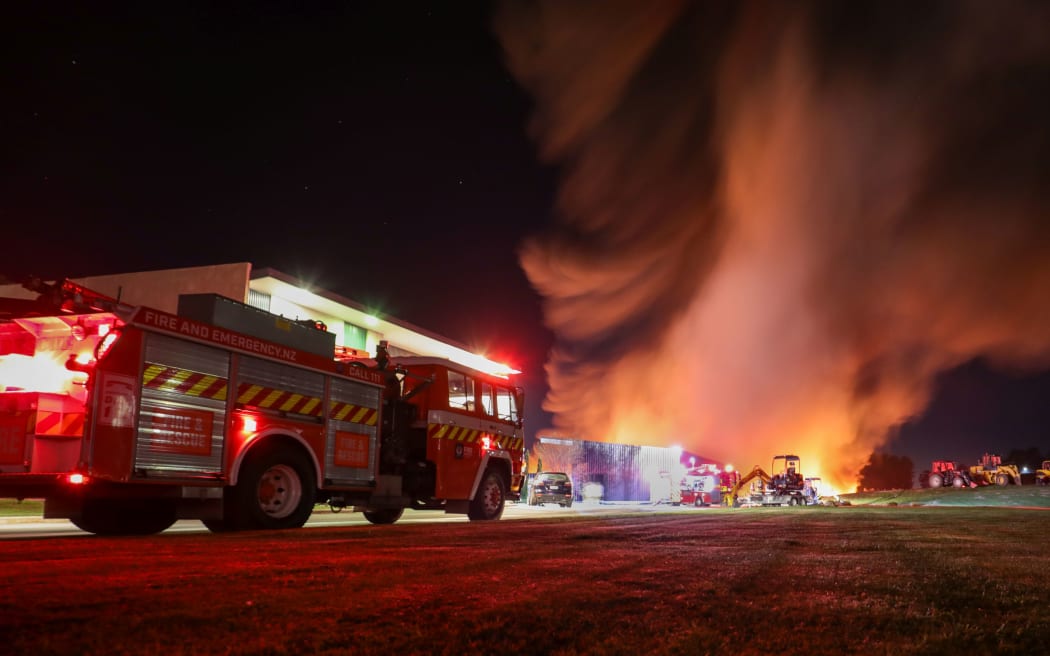 Tyres caught fire in Rolleston 17 May 2020