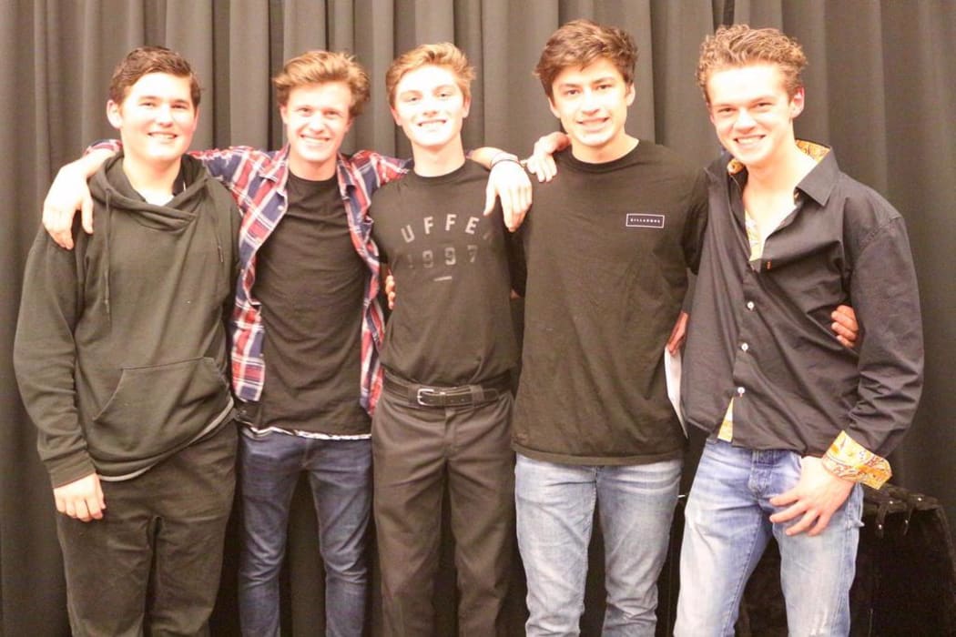 The Subs from Christs College (L to R) Max Toth, Humphrey Bullen, Jono Stewart, Zac Matson and Matias Biraben-Clough