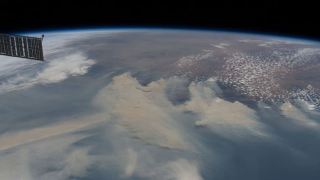 Bushfire smoke as seen from the International Space Station.