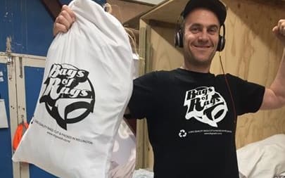 Danny Mullholland with a Bag of Rags