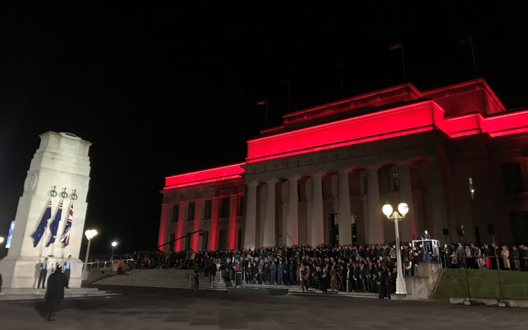 The dawn service at the Auckland War memorial Museum.