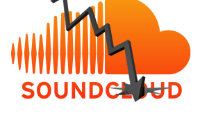 Soundcloud logo with down arrow