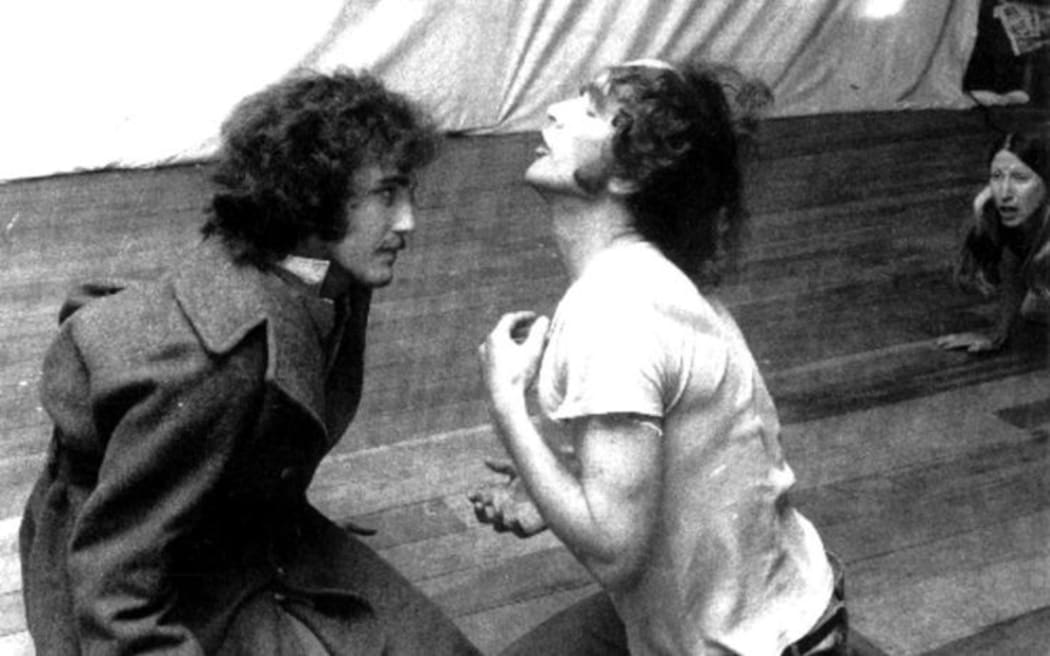 Jonathan Dennis and John Anderson (right) in the 1976 stage production "Gallipoli".