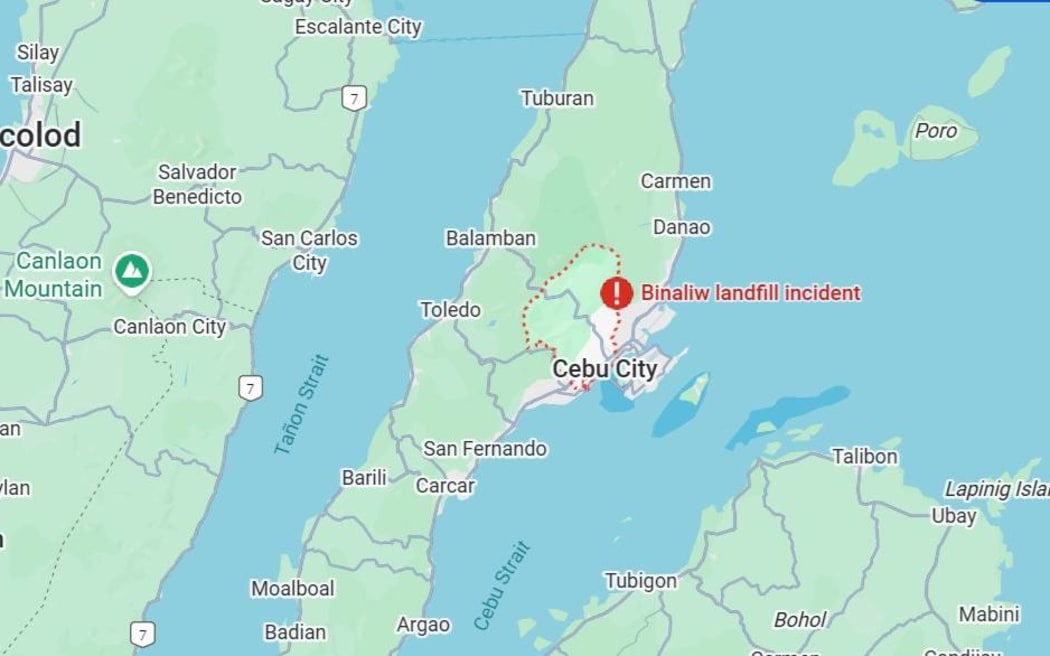 The location of the Cebu landfill collapse in Philippines.