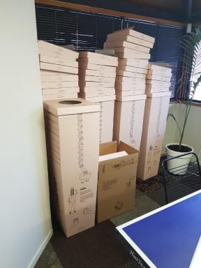Full Package cardboard sorting bins