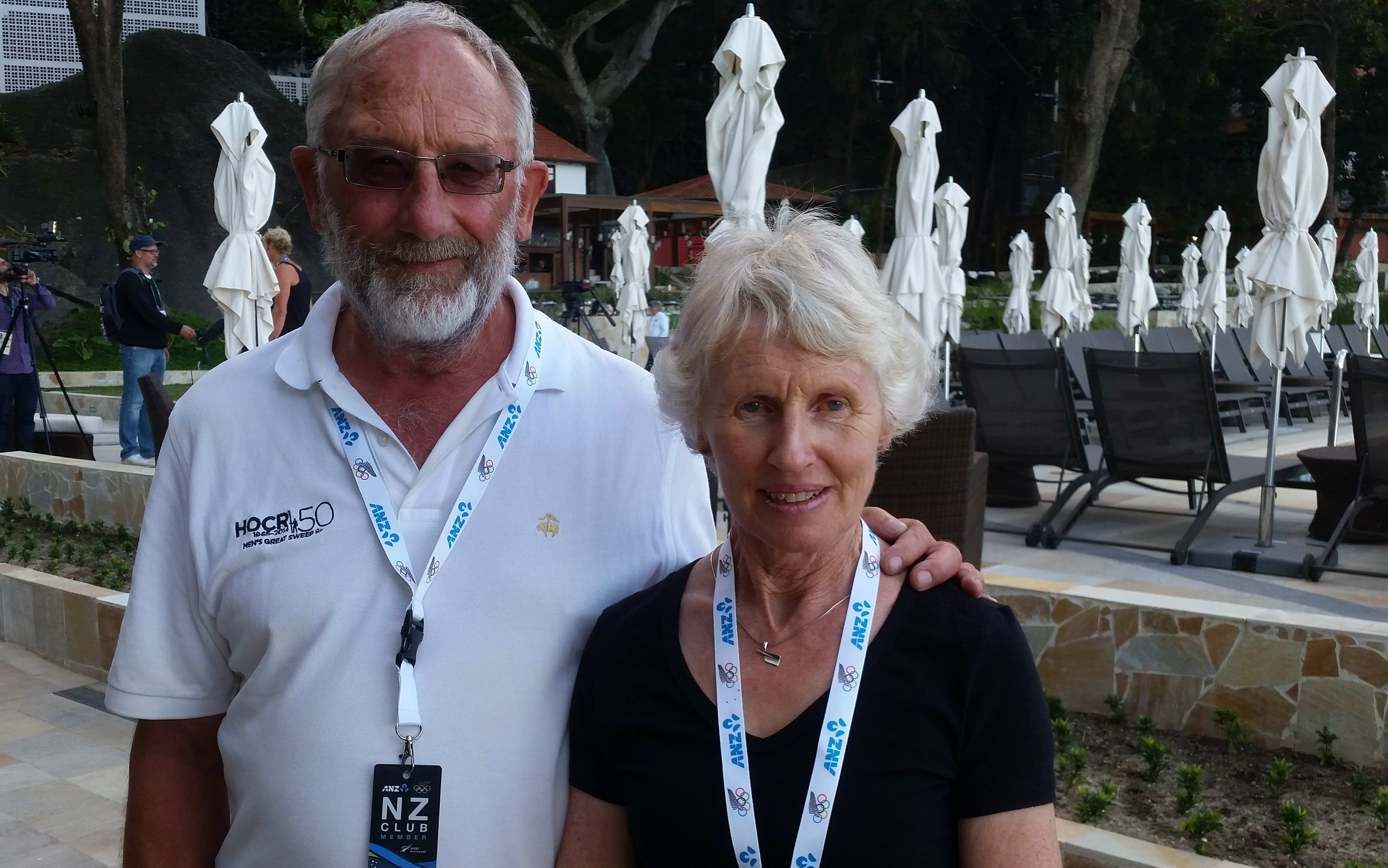 The parents of New Zealand rower Hamish Bond, Graeme and Shirley Bond.