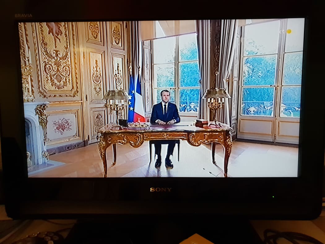French President Emmanuel Macron on New Caledonia television as unofficial results confirm rejection of independence from France