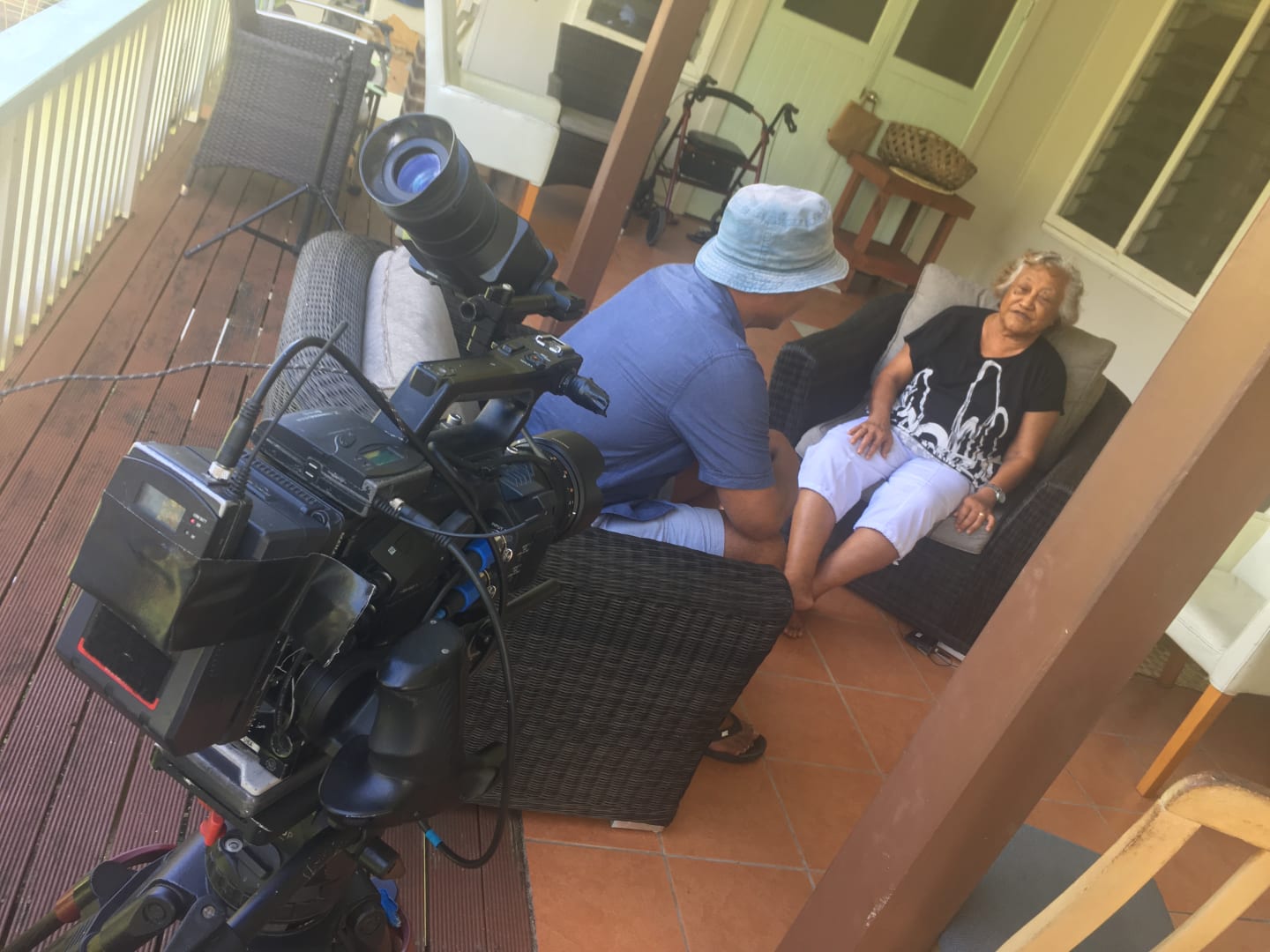 Director, Tuki Laumea, talks with Alepasa Nemaia